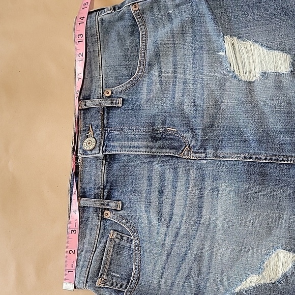 Express Size 0 Distressed Denim Mini Skirt, Excellent Used Condition - Picture 6 of 9